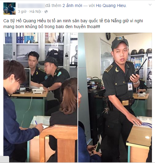Hồ Quang Hiếu lên tiếng về vụ bị tạm giữ vì mang bom ra sân bay - ảnh 2