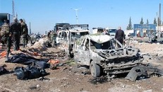 Hiện trường một vụ tấn công tại Hama, Syria. (Nguồn: AFP/TTXVN)