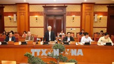 Tổng Bí thư Nguyễn Phú Trọng phát biểu tại phiên họp. Ảnh: TTXVN 