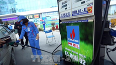 Bán xăng sinh học E5 tại cửa hàng xăng dầu của PVOIL phố Thái Thịnh, Quận Đống Đa, Hà Nội. Ảnh: Huy Hùng/TTXVN