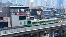 Tàu điện dự án Cát Linh - Hà Đông chạy thử. Ảnh: Giang Huy