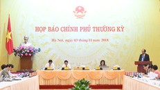 Bộ trưởng, Chủ nhiệm VPCP Mai Tiến Dũng phát biểu mở đầu họp báo. Ảnh: VGP/Quang Hiếu Cùng dự buổi họp báo có đại diện lãnh đạo các bộ, ngành, địa phương liên quan và đông đảo phóng viên các cơ quan báo chí truyền thông Trung ương và Hà Nội.