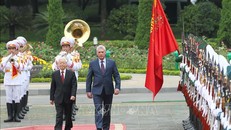 Lễ đón Chủ tịch Cuba Miguel Díaz-Canel thăm hữu nghị chính thức Việt Nam