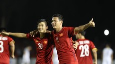 Anh Đức ghi bàn thắng mở tỷ số trận đấu. Ảnh: TTXVN