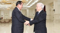 Tổng Bí thư, Chủ tịch nước Nguyễn Phú Trọng hội kiếnThủ tướng Campuchia Samdech Hun Sen