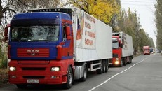 Đoàn xe viện trợ cho Donbass. (Nguồn: TASS)
