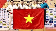 Đội tuyển Ju-jitsu Việt Nam tham gia giải. (Ảnh: Sơn Nam/TTXVN)