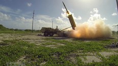 Hệ thống phòng thủ tên lửa tầm cao giai đoạn cuối THAAD của Mỹ được vận hành thử nghiệm tại đảo Wake, Thái Bình Dương. (Ảnh: AFP/TTXVN)