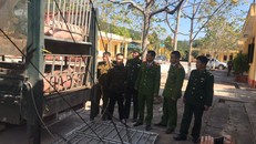 QLTT phối hợp cùng các lực lượng chức năng trên địa bàn kiểm tra xe ô tô 12C-057.36. Ảnh: Kim Tùng.