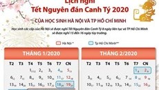 Lịch nghỉ Tết Canh Tý 2020 của học sinh Hà Nội, TP.HCM