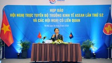 Bộ trưởng Công Thương Trần Tuấn Anh chủ trì cuộc họp báo.