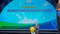 Bộ trưởng Bộ Công Thương Trần Tuấn Anh, Chủ tịch Hội đồng Thương hiệu quốc gia Việt Nam phát biểu khai mạc buổi lễ.