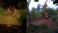 Nhóm người thân của nguyên đơn là ông Lưu Hồng Dũng liên tục đến xóm của người Chơ-Ro gây sự, tấn công người trong xóm. Ảnh cắt từ clip.