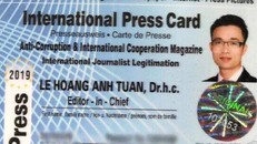 Thẻ "nhà báo quốc tế" của ông Lê Hoàng Anh Tuấn