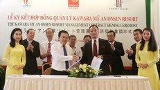 Lễ ký kết hợp đồng quản lý Kawara Mỹ An Onsen Resort giữa Công ty Cổ phần Du lịch Mỹ An và Công ty Kawara (Nhật Bản)
