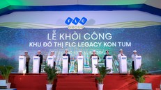 Các đại biểu nhấn nút khởi công Khu đô thị FLC Legacy Kon Tum.