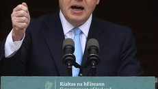 Thủ tướng Anh Boris Johnson phát biểu tại cuộc họp báo ở Dublin, Ireland ngày 9/9/2019. Ảnh: AFP/TTXVN