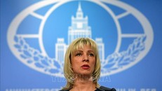 Người phát ngôn Bộ Ngoại giao Nga Maria Zakharova tại cuộc họp báo ở Moskva, Nga. Ảnh: AFP/TTXVN