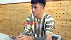 Lê Văn Tuấn tại cơ quan công an - Ảnh: Báo Bình Phước