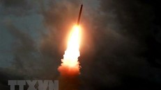 Một vụ thử tên lửa đạn đạo tại địa điểm bí mật ở Triều Tiên ngày 31/7/2019. (Ảnh: AFP/TTXVN)