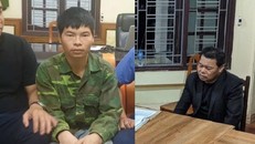 Hai đối tượng Lò Văn Hà và Đào Danh Việt tại cơ quan công an.