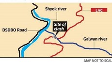 Bản đồ khu vực tranh chấp dọc đường LAC giữa Ấn Độ và Trung Quốc (Ảnh: The Hindu)