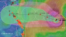 Dự báo đường đi của bão số 8. Ảnh: VNDMS.
