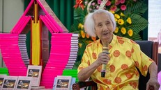 Nhạc sư Vĩnh Bảo ra mắt sách - "Những giai điệu cuộc đời" - ở quê nhà Đồng Tháp hồi tháng 5. 