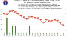 Biểu đồ số ca COVID-19 mới tại Việt Nam đến chiều 5/6.