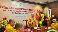 Hòa thượng Thích Lệ Trang, Trưởng ban Trị sự Giáo hội Phật giáo Việt Nam TP.HCM phát biểu.
