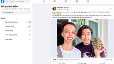 Hình ảnh nam diễn viên Kiều Minh Tuấn cầm trên tay một cá thể rùa cạn quý hiếm được tài khoản tích xanh Facebook mang tên "Kiều Minh Tuấn" đăng tải trên mạng xã hội.