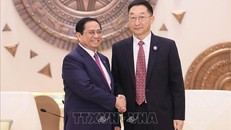 Thủ tướng Phạm Minh Chính tiếp đồng chí Lưu Ninh, Bí thư Đảng ủy Khu tự trị dân tộc Choang Quảng Tây, Trung Quốc.