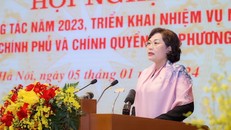 Thống đốc Nguyên Thị Hồng phát biểu tham luận tại Hội nghị