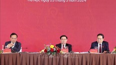 Chủ tịch Quốc hội Vương Đình Huệ dự và chỉ đạo hội nghị. 