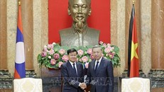 Chủ tịch nước Tô Lâm tiếp Tổng Bí thư, Chủ tịch nước Lào Thongloun Sisoulith. 