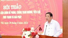 Đồng chí Phan Đình Trạc, Ủy viên Bộ Chính trị, Bí thư Trung ương Đảng, Trưởng Ban Nội chính Trung ương chủ trì hội thảo. 