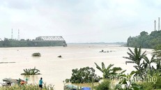 Sáng 9/9/2024 đã xảy ra sự cố sập nhịp cầu Phong Châu qua sông Thao trên địa bàn tỉnh Phú Thọ. (Ảnh: Báo Phú Thọ)