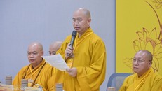 Thượng tọa Thích Đức Thiện công bố thông tin với báo giới về Đại lễ Vesak Liên Hiệp Quốc 2025 do GHPGVN đăng cai tổ chức tại TP.HCM -