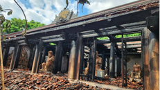 Khu vực chùa chính bị hư hại nghiêm trọng. (Ảnh: Cục Di sản văn hóa cung cấp) 