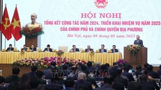 Tổng Bí thư Tô Lâm phát biểu chỉ đạo Hội nghị tổng kết công tác năm 2024, triển khai công tác năm 2025 của Chính phủ và chính quyền địa phương.