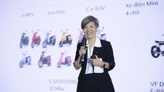 Bà Thái Thị Thanh Hải - Phó chủ tịch Tập đoàn Vingroup kiêm Phó tổng giám đốc VinFast toàn cầu chia sẻ kế hoạch phát triển của VinFast, đồng thời công bố một loạt chính sách ưu đãi, hỗ trợ hấp dẫn dành cho các đối tác cung ứng