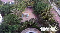 Khu vực cầu trượt trong chung cư Lakeside - nơi được coi ông Thủy đã có hành vi dâm ô với một cháu gái - Ảnh: ĐÔNG HÀ