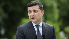 Tổng thống Ukraine Volodymyr Zelensky phát biểu ở Kiev hồi đầu tháng. Ảnh: AFP