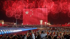 Lễ kỷ niệm 70 năm ngày thành lập nước Cộng hòa Nhân dân Trung Hoa tại Quảng trường Thiên An Môn, Bắc Kinh, ngày 1/10/2019. (Ảnh: New York Times)