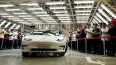 Mẫu xe điện Model 3 của Tesla. Ảnh: THX/TTXVN 