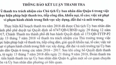 Thông báo kết luận thanh tra về trách nhiệm của Chủ tịch UBND Quận 6. (Ảnh: Tiền Phong)