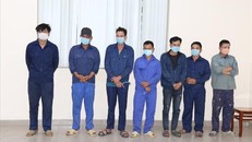 Các đối tượng bị bắt giữ trong đường dây xăng giả. Ảnh: Công an Đồng Nai