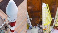 Tên lửa PSLV rời bệ phóng lúc 10 giờ 24 phút sáng 28/2. Ảnh: zeebiz.com