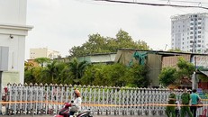 Công an phong tỏa hiện trường xảy ra vụ việc. Ảnh: A.H.