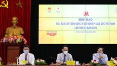 Họp báo giới thiệu Giải báo chí toàn quốc “Vì sự nghiệp giáo dục Việt Nam” năm 2021. (Ảnh: Lao Động)